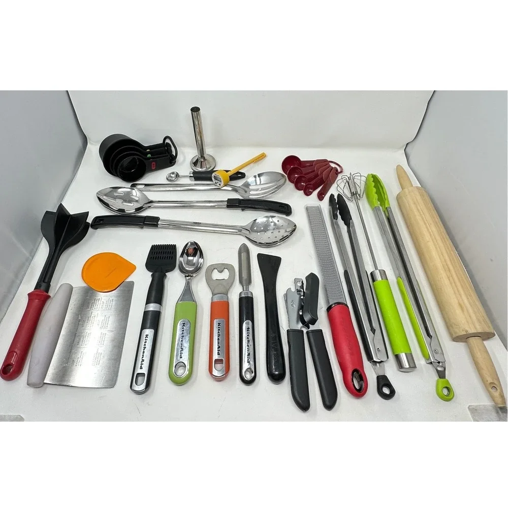 22 Pc Kitchen Utensil Lot KitchenAid Microplane OXO Cooking Tools Baking Gadgets